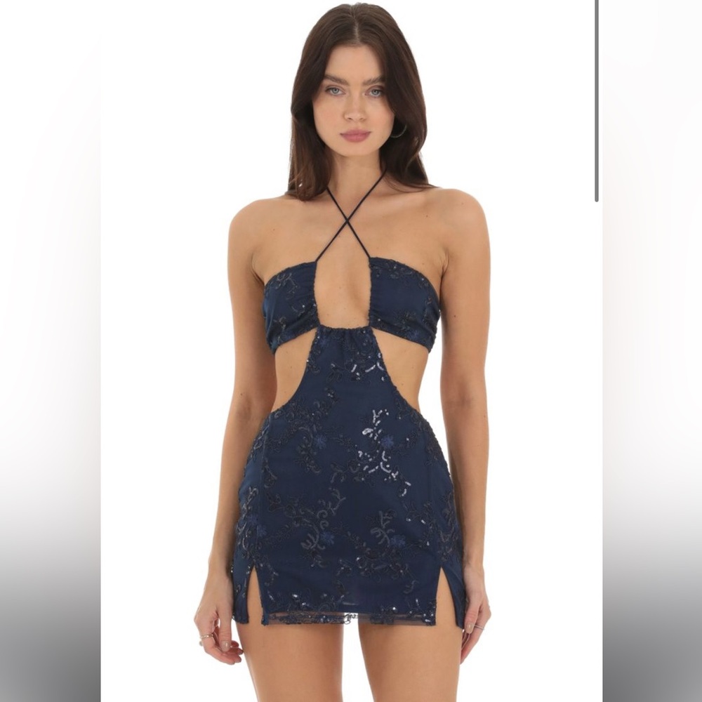 Elegant Black Lace Halter Dress